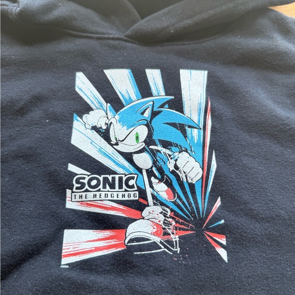Old Navy Sonic the Hedgehog Black Hoodie Sweatshirt Small (8) - Picture 1 of 4